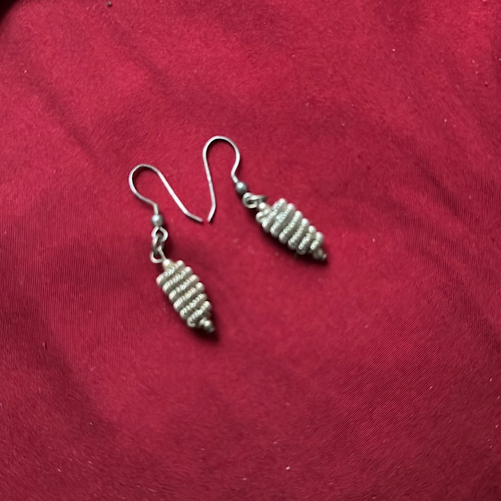 Silver swirl earrings